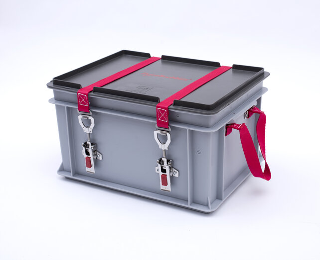 XS-Box mit PyroBubbles – Lithium Batterij Veiligheidsbox 400 × 300 × 235 m
