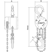 AluFlex 360 Hand Chain Hoist 250–500 kg – 360° Rotating, Lifting Height up to 10 m