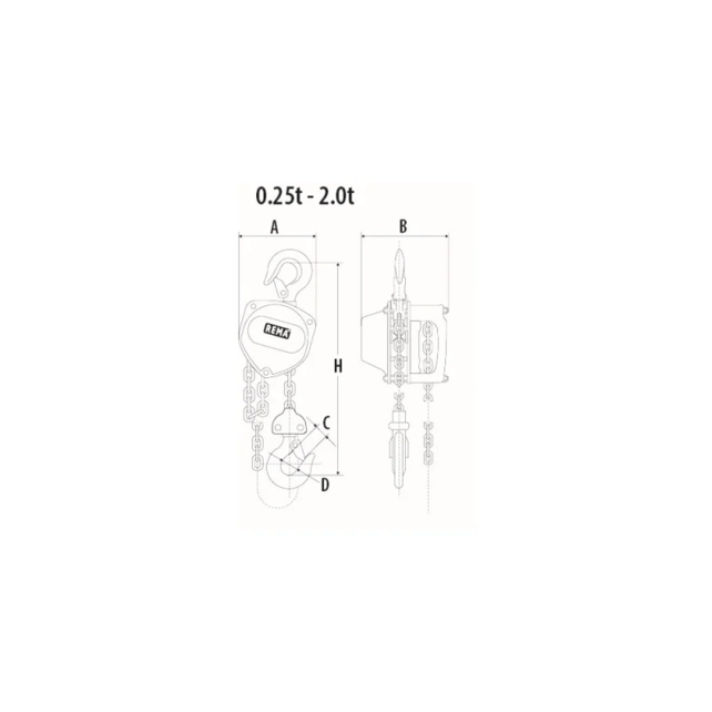 Select 200 Handkettenzug 0,25–10 Tonnen – Hubhöhe bis 10 m