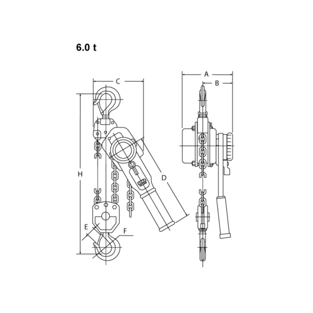 Palan à Levier Rema Select 2 OD avec Limiteur de Charge 0.25–9 Tonnes – Hauteur de Levage 1.5–6 m