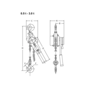 Select 2 OD Hebelzug mit Überlastschutz – 0,25–9 t, Hubhöhe 1,5–6 m