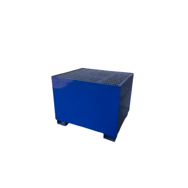 IBC-Auffangwanne aus Stahl für 1 IBC-Container bis 1.050 Liter, 1.200 kg Tragkraft, mit verzinktem Gitterrost