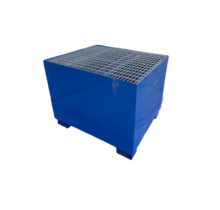 IBC-Auffangwanne aus Stahl für 1 IBC-Container bis 1.050 Liter, 1.200 kg Tragkraft, mit verzinktem Gitterrost