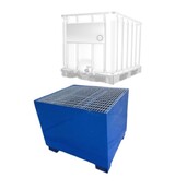 IBC-Auffangwanne aus Stahl für 1 IBC-Container bis 1.050 Liter, 1.200 kg Tragkraft, mit verzinktem Gitterrost