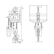 Elephant FAH 400 V 1 vitesse Palan Électrique à Chaîne – 0,5 – 3 t – Hauteur de levage 3–10 m