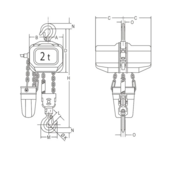 Elephant FBH 400 V 2-Gang Elektrokettenzug – 0,5–3 t, Hubhöhe 3–10 m