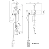 Elephant Alpha 230 V Palan Électrique à Chaîne – 0,1‑0,5 t – 1‑2 vitesses – Hauteur de levage 3–10 m