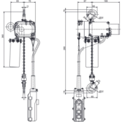 Elephant Beta 230 V Elektrokettenzug – 125–200 kg – 1 Geschwindigkeit – Hubhöhe 3–10 m