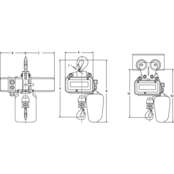 SR 400 V Elektrokettenzug mit Direktsteuerung – 250–2000 kg, Hubhöhe 3–10 m, IP54, CE
