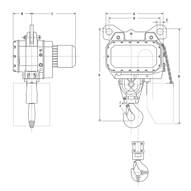 LK Elektrokettenzug 400 V / 24 V – 5–12,5 Tonnen – 8–16 m – Schwerlast-Industriekettenzug