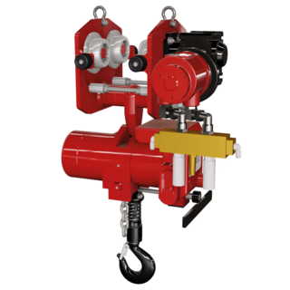 Red Rooster TCR/TCS Luchtkettingtakel mit Pneumatische Transportwagen – 250‑2000 kg