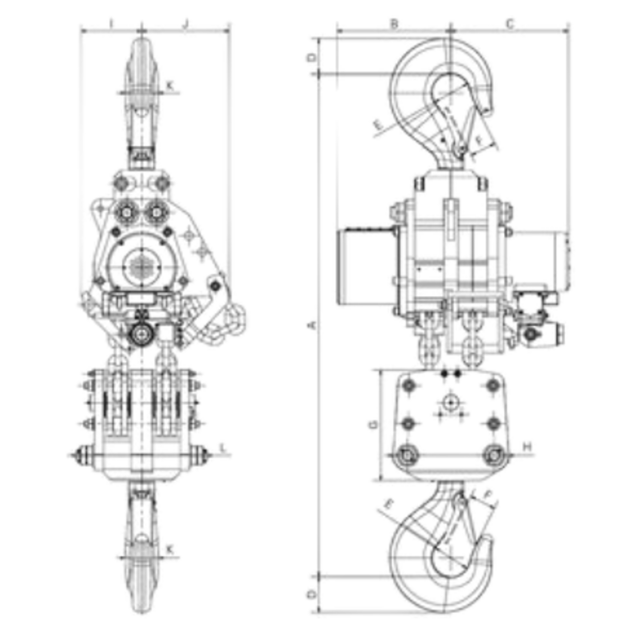 Red Rooster TMH Zware Luchtkettingtakel – 50‑60 t