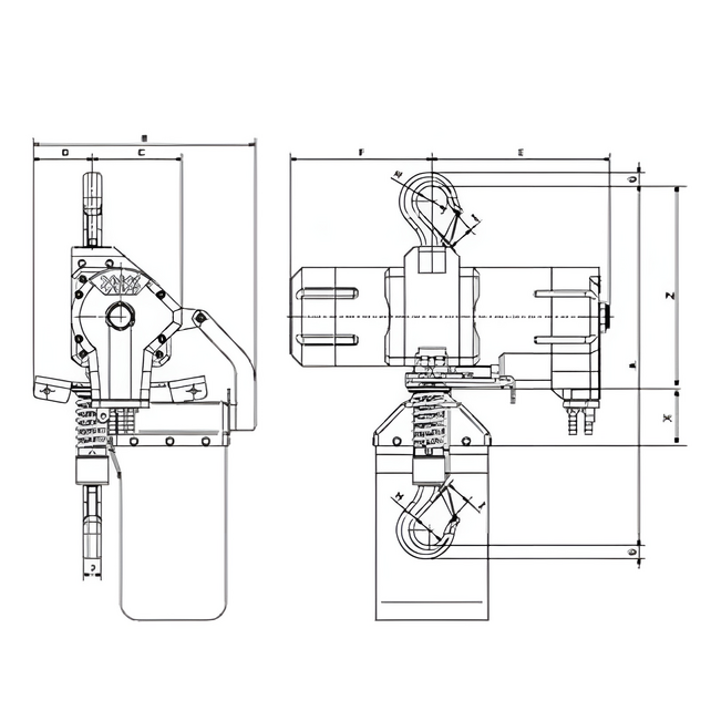 Red Rooster TCS Palan à Chaîne Pneumatique Grande Vitesse – 500‑980 kg
