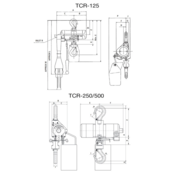 Red Rooster TCR Mini Palan à Chaîne Pneumatique – 125‑500 kg