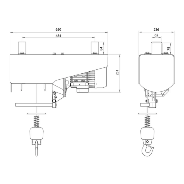 RSL Treuil Électrique pour Échafaudage 230V – 150‑300 kg – 30 m Hauteur de Levage