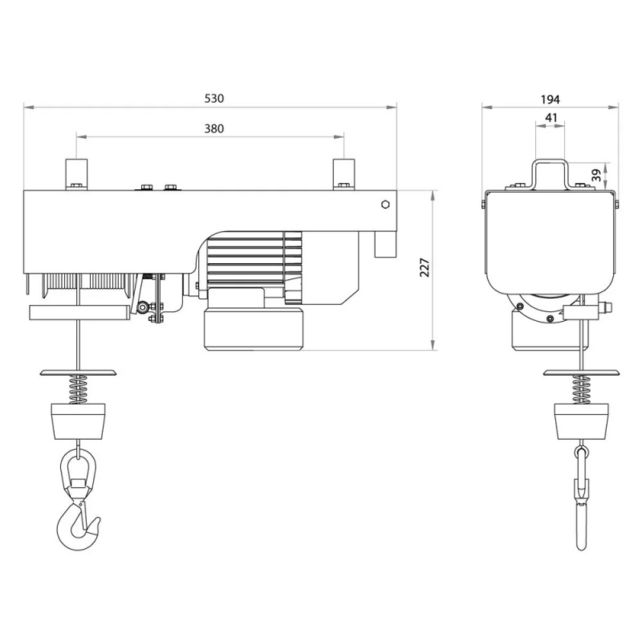 RSL Treuil Électrique pour Échafaudage 230V – 150‑300 kg – 30 m Hauteur de Levage