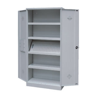 Milieustalen Kast 1950x920x420mm – 4 Vloeistofdichte Planken – Grijs