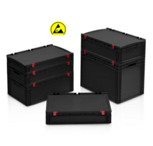 ESD EURO crate 60x40x9 with lid