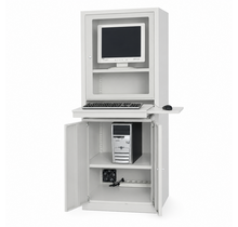 Computerkast AIC500 – Industriële Werkstationkast – 650 x 550 x 1750 mm – Lichtgrijs RAL7035