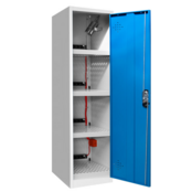 Lithium-Ion Battery Storage & Charging Safety Cabinet – Tall, 1 Door, 4 Shelves