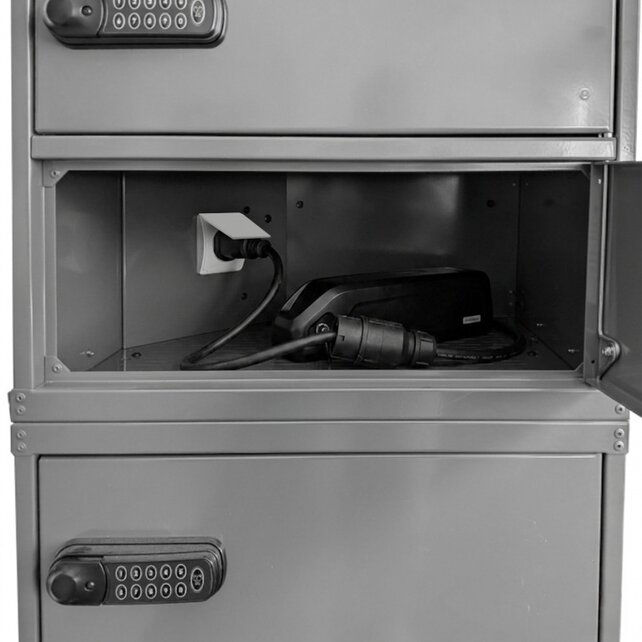 Outdoor Lithium‑Ion Battery Charging Safety Cabinet with Code Locks (4 or 8 Compartments) – CE / IEC/EN