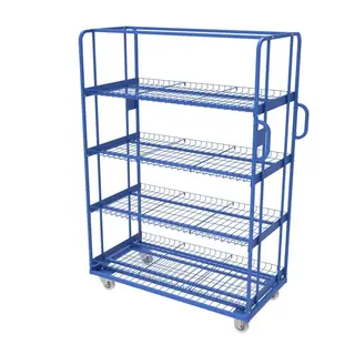 Chariot de Préparation de Commandes à 4 Étagères 1300 x 650 x 1895 mm