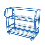 Kommissionierwagen mit 3 Böden 1300 x 650 x 1225 mm – Rollcontainer und Lagerwagen
