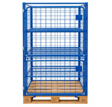 Cage Container metal H1800mm 3 shelves and 2 folding windows