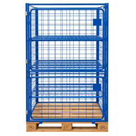 Cage Container metal H1800mm 3 shelves and 2 folding windows  from steel