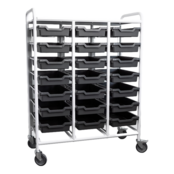 Chariot porte-bacs 21 niveaux 950 x 420 x 1205 mm - 150 kg - avec freins