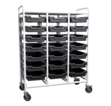 Chariot porte-bacs 21 niveaux 950 x 420 x 1205 mm - 150 kg - avec freins
