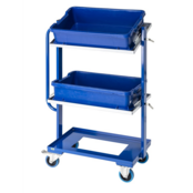 Chariot porte-bacs 3 niveaux 800 x 415 x 1100 mm - 150 kg - avec freins