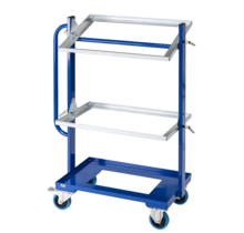 Chariot porte-bacs 3 niveaux 800 x 415 x 1100 mm - 150 kg - avec freins