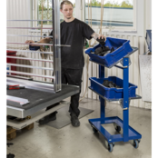 Chariot porte-bacs 3 niveaux 800 x 415 x 1100 mm - 150 kg - avec freins