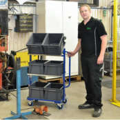 Bin Trolley 3 levels 800 x 415 x 1100 mm - 150 kg - with brakes
