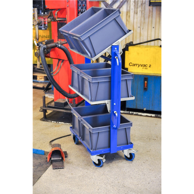 Bin Trolley 3 levels 800 x 415 x 1100 mm - 150 kg - with brakes