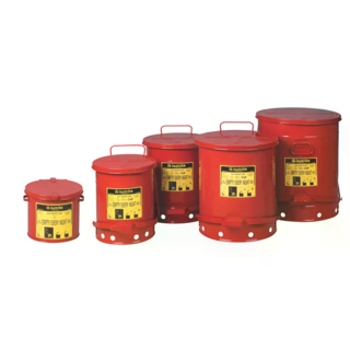 Justrite Oily Waste Can – Veiligheidsafvalbak voor Oliehoudende & Brandbare Doeken – FM Approved & TÜV GS