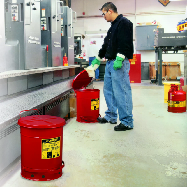 Oily Waste Cans – Metallic Waste Disposal Safety Cans 10 - 80 L