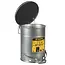 Justrite Justrite SoundGard™ Oily Waste Can 0908 Zilver – Geluidsarme Veiligheidsafvalbak voor Oliehoudende Doeken – Voetbediend