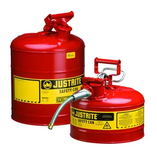 Justrite Type 1 Safety Can 1001 Rouge – Bidon de Sécurité pour Liquides Inflammables – Fermeture Automatique avec Poignée Pivotante