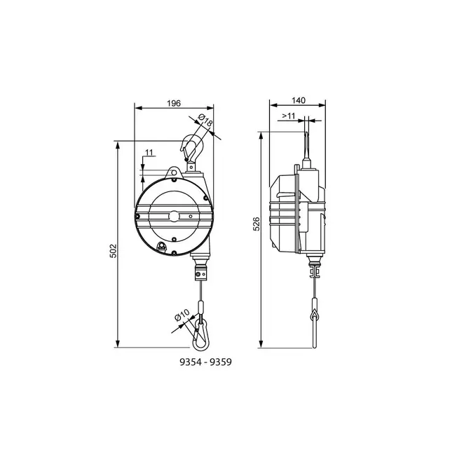 BAL-H spring tool balancers - 7-105 kg