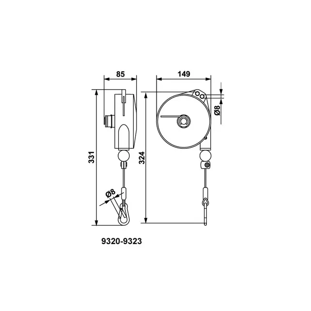 BAL-M veerbalancers voor gereedschap - 2.5-14 kg