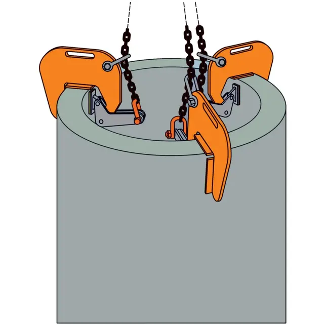 Pinces CBA pour levage vertical de tuyaux en béton - jeu de 3