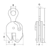 CS-H Vertical plate clamps for hard steel - 750-6000 kg