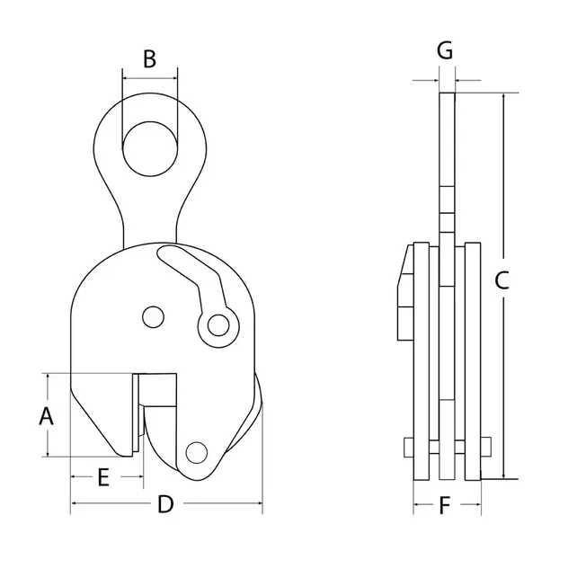 CS-H Vertical plate clamps for hard steel - 750-6000 kg