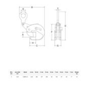 COBK Horizontal beam lifting clamp - 2000 kg