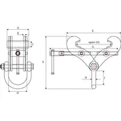 S professional beam clamps and hand trolleys - 2000-15000 kg