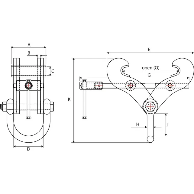 S professional beam clamps and hand trolleys - 2000-15000 kg