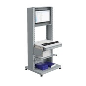 DIGIT computerwerkstation met schermkast, 746 mm breed, op stelvoeten