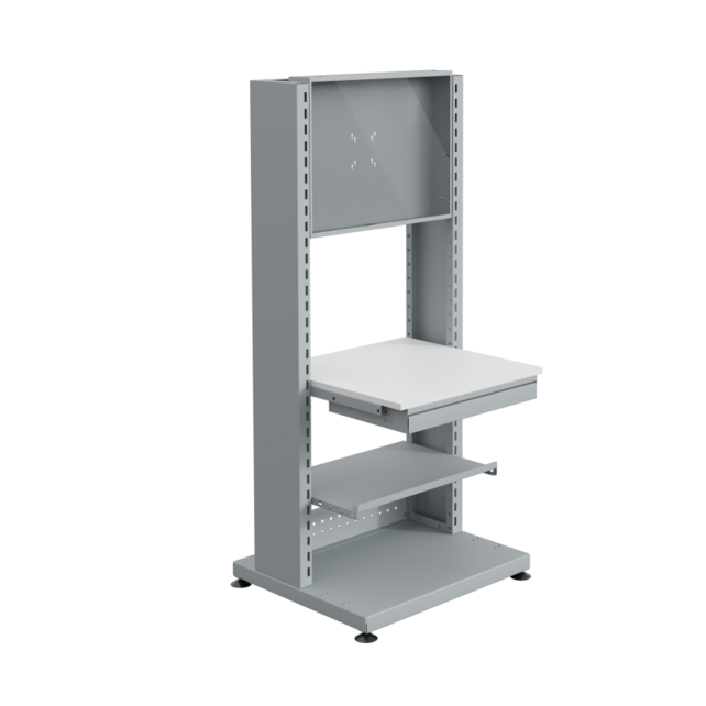 DIGIT Computerarbeitsstation mit Bildschirmgehäuse, 746 mm breit, mit Nivellierfüßen